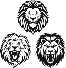 Set of 3 Lion head