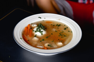 Chicken soup, one of the world's favorite dishes. This chicken soup is added with quail eggs, so this chicken soup is more delicious