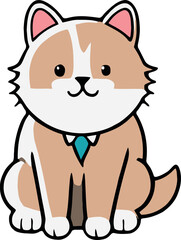 Funny cat and adorable kitten character vector design with flat color in white background suitable for sticker, cartoon and print design.