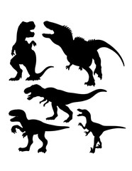 T-rex dinosaur monster animal silhouette © ComicVector