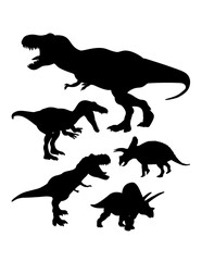 T-rex dinosaur monster animal silhouette © ComicVector