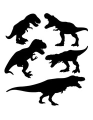 T-rex dinosaur monster animal silhouette © ComicVector
