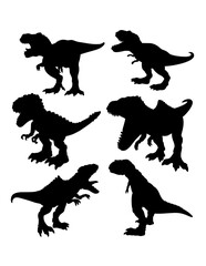 T-rex dinosaur monster animal silhouette © ComicVector
