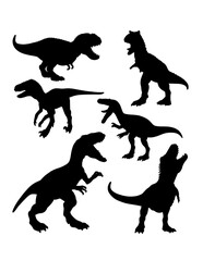T-rex dinosaur monster animal silhouette © ComicVector