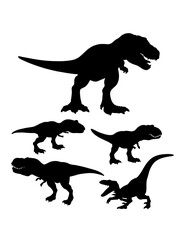 T-rex dinosaur monster animal silhouette © ComicVector