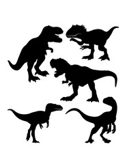 T-rex dinosaur monster animal silhouette © ComicVector