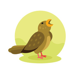 Cute cartoon bird. Vector illustration in a flat style. Bird icon.
