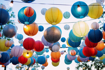 Beautiful colorful lanterns decorate the festival © โทวสิษฐ์ คงทน