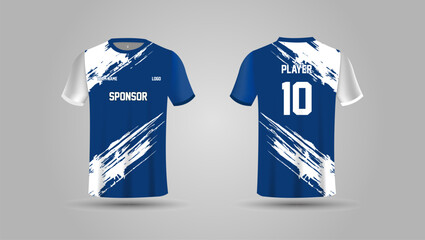 T-shirt sport design template, uniform front and back view