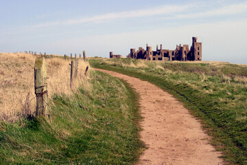 Slains Castle and Path - Aberdeenshire - Scotland - UK