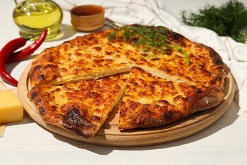 National Georgian cuisine food, flour product - Khachapuri