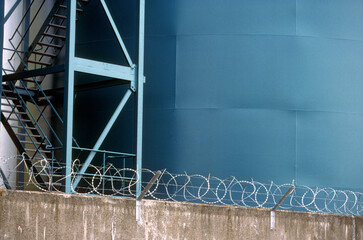 Oil tank and barbed wire - Aberdeen - Scotland - UK