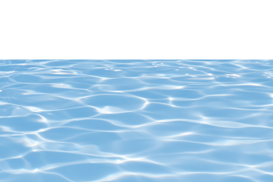 Blue water with ripples on the surface with sand sea beach transparent blue water ripple surface texture with splashes and bubbles no background. Water wave with shining pattern texture background.