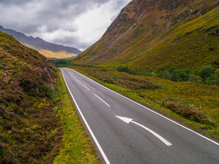 road in the mountains through valley