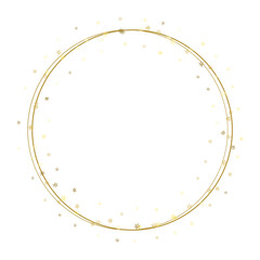 Golden sparkle circle border frame