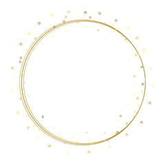 Golden sparkle circle border frame