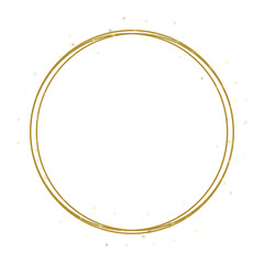 Golden sparkle circle border frame