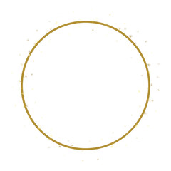 Golden sparkle circle border frame