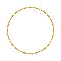 Golden sparkle circle border frame