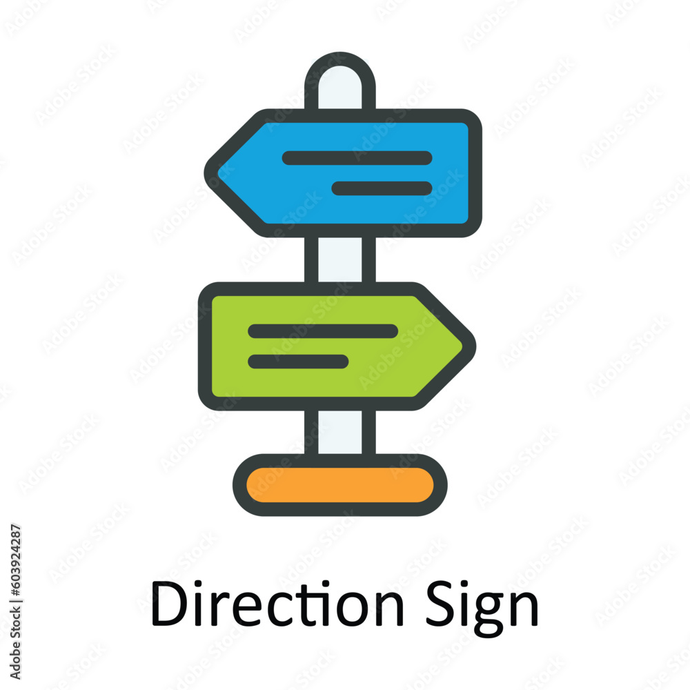 Poster direction sign vector fill outline icon design illustration. location and map symbol on white backgr