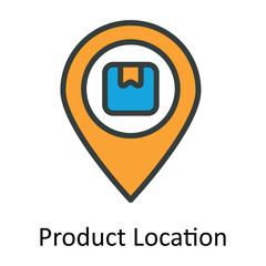 Product Location vector  Fill  outline Icon Design illustration. Location and Map Symbol on White background EPS 10 File