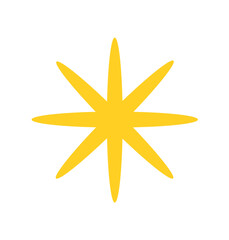 Yellow Star symbols vector illustration.  Stars sparkle Shape. Glowing light effect star best for social media and various graphic designs