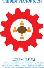 Business meeting vector icon eps 10. People around table simple symbol.