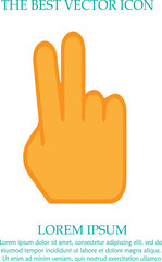 Victory isolated simple vector icon eps 10. V symbol.