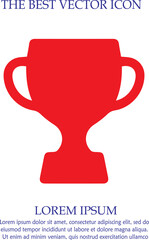 Trophy cup vector icon eps 10. Simple isolated illustration