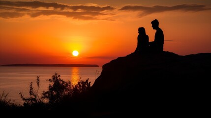 Young lovers at sunset