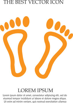 Feet vector icon EPS 10. Footprint step simple isolated sign symbol.