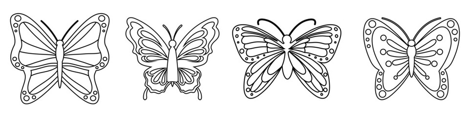 Butterfly vector icon set. insect illustration sign collection. moth symbol.