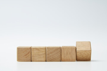 Wooden cube blocks with empty copy space for message word