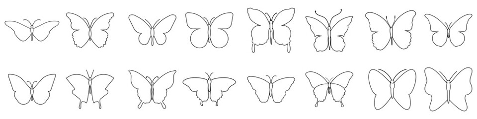 Butterfly vector icon set. insect illustration sign collection. moth symbol.