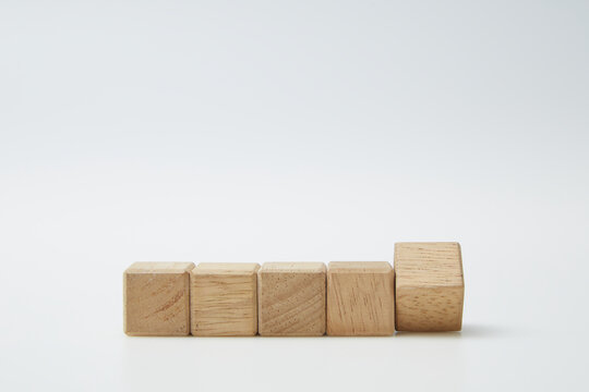 Wooden cube blocks with empty copy space for message word