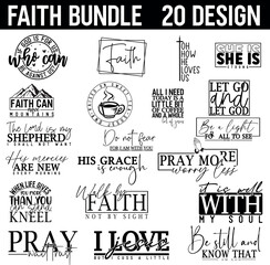 Fototapeta premium Faith Quote Bundle, Inspirational bundle, Christian quotes design