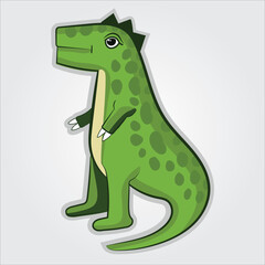 cartoon funny dinosaur - tyrannosaurus - illustration for children