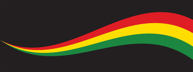 Red, yellow and green colored background as the colors of Black History Month flag. Flat design illustration.
