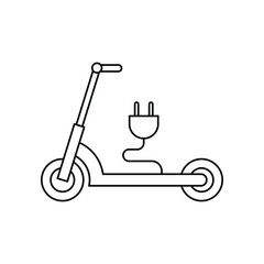 Electric scooter is charging icon design. Green transport. isolated on white background. vector illustration