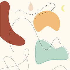 Background design with floral and hand drawn organic shapes textures. Abstract minimal trendy style wallpaper. Vector illustration.
