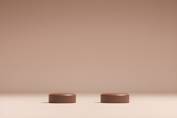 Brown Product Podium Isolated On Brown Background