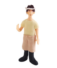 八百屋さん、もしくは魚屋さんの男性（粘土立体イラスト）