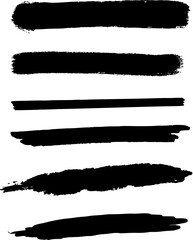 set of brushes isolated on white background, black ink vector illustration