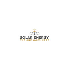 Sun solar energy logo design template Isolated on white background