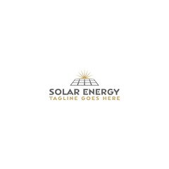 Sun solar energy logo design template Isolated on white background