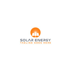 Sun solar energy logo design template Isolated on white background