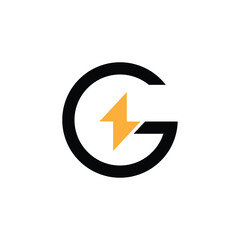 g logo modern letter tehnology label vector electric
