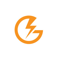 g logo modern letter tehnology label vector electric