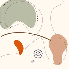 Background design with floral and hand drawn organic shapes textures. Abstract minimal trendy style wallpaper. Vector illustration.