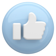 Like button. Like icon. 3D illustration.